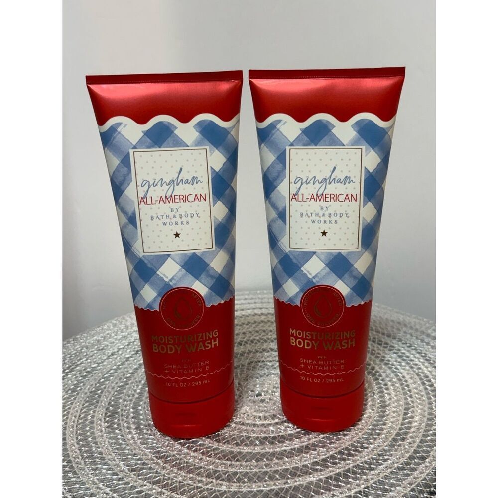 BBW Gingham All American Moisturizing Body Wash Set of 2 NWT